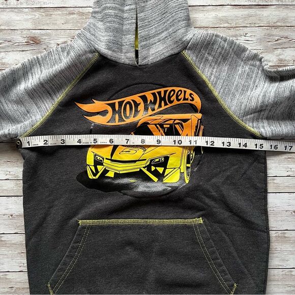 Jumping Beans Hot Wheels Collectible Fleece Graphic Hoodie Grey Yellow Size 8 - Picture 6 of 8